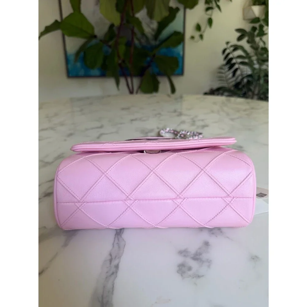 NWT Tory Burch Small Fleming Soft Convertible Shoulder Bag Pink Plie / Silver